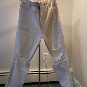 American Eagle White Mom Jeans - Size 18